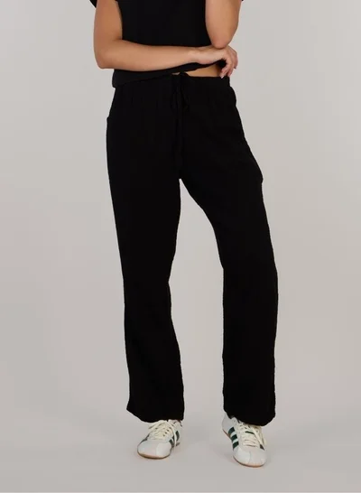 Just Nature Double Cotton Trouser - Black