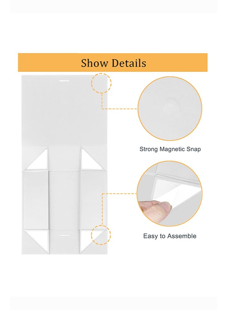 Gift Box, Large Gift Boxes with Ribbon and Lid ,Luxury Magnetic  Folding Gift Boxes for Presents, Suitable for Festival, Birthday, Anniversary, Size 31x22x10cm White - Image 3