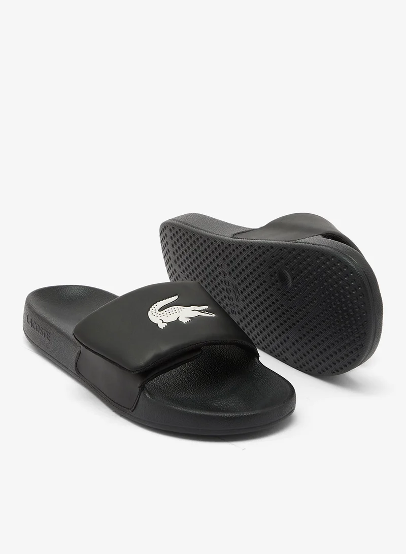 Lacoste BLK/WHT Serve Slides 0.0 Strap for Men | Best Price UAE