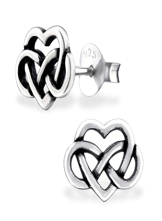 آيسروز أقراط مرصعة بعقدة سلتيك على شكل قلب لانهائي من الفضة الإسترليني عيار 925 من آيسيروز (خالية من النيكل) 31603 - Image 1