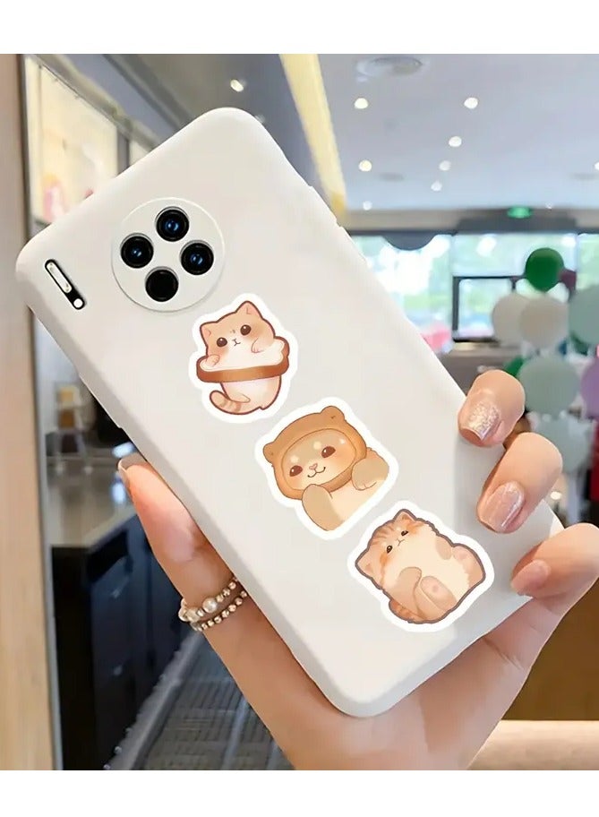 Goolsky 500pcs Cat Cartoon Sticker Roll - Matte Finish, Self-Adhesive Decals for Phone Cases, Notebooks, Envelopes & Journals - Image 2