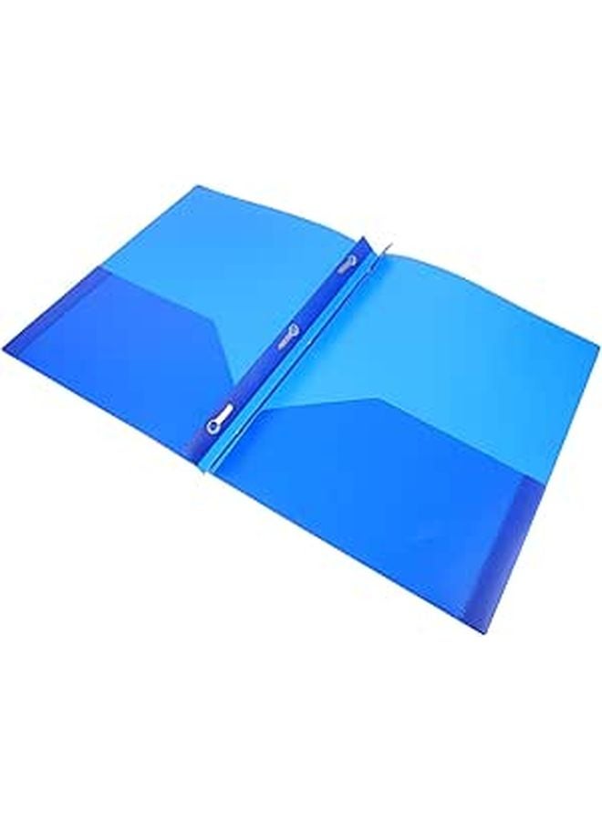 Blue D Ring File Folder Organizer with Binder Mechanism for Office School Document Storage - Image 1