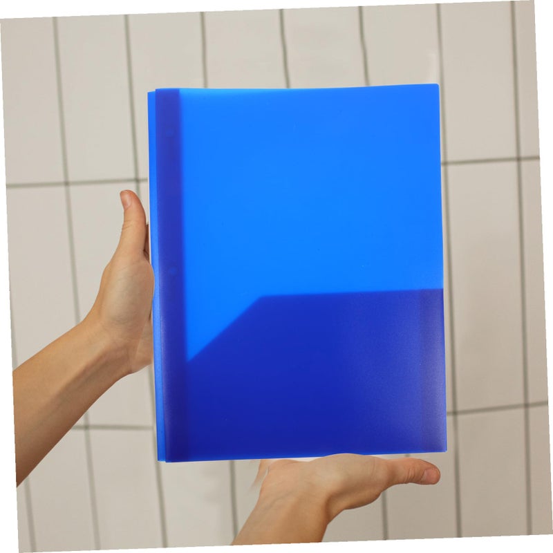 Blue D Ring File Folder Organizer with Binder Mechanism for Office School Document Storage - Image 5