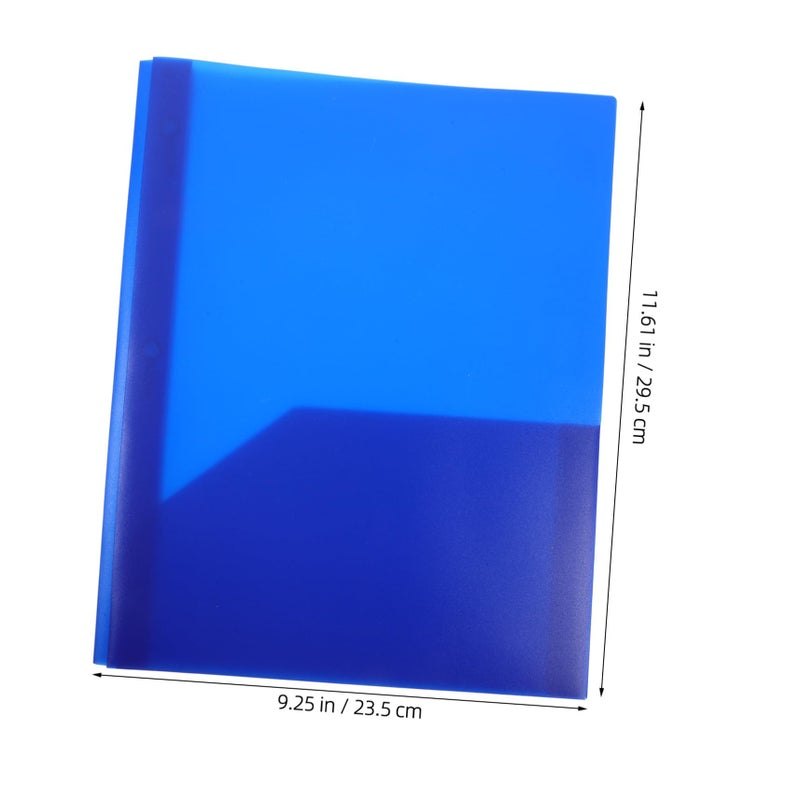 Blue D Ring File Folder Organizer with Binder Mechanism for Office School Document Storage - Image 3