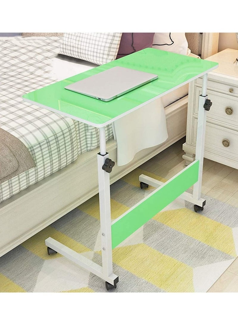 Generic Bed Sofa Side Table With Wheels Height Adjustable Small Home Office Desk For Small Spaces, Tv Tray Bedside End Laptop Table For Living Room Bedrooms Portable School Student Study Writing Desk  - Image 1