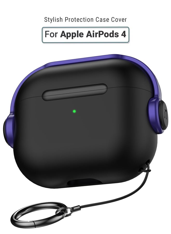huanmate Apple AirPods 4 Premium Protection Case Cover - Black/Purple - Lightweight, Stylish Design, Accurate Cut-outs - Easy to Install & Remove - Durable Shield for Your Apple AirPods 4 - Image 1