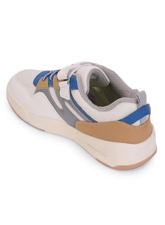 Liberty Leap7x ENVY-5VE Kids Casual Sneakers with Velcro and Laces - White | Suitable for Walking, Travel | Comfortable Velcro Casual Shoes | Lightweight Stylish Fashion Footwear for Boys - Image 2