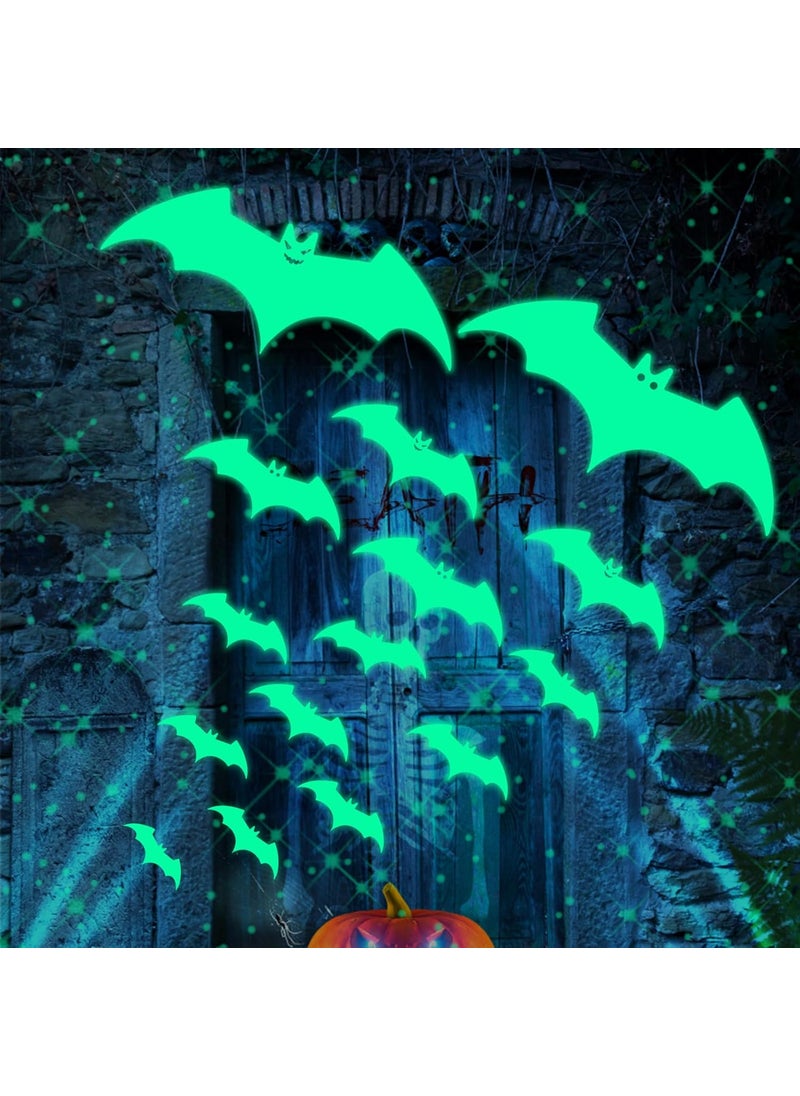 NICEMOVIC NICEMOVIC Glow in The Dark Wall Decor 30pcs Luminous Bat Wall Stickers Halloween Decor for Kids Bedroom  Wall  - Image 1