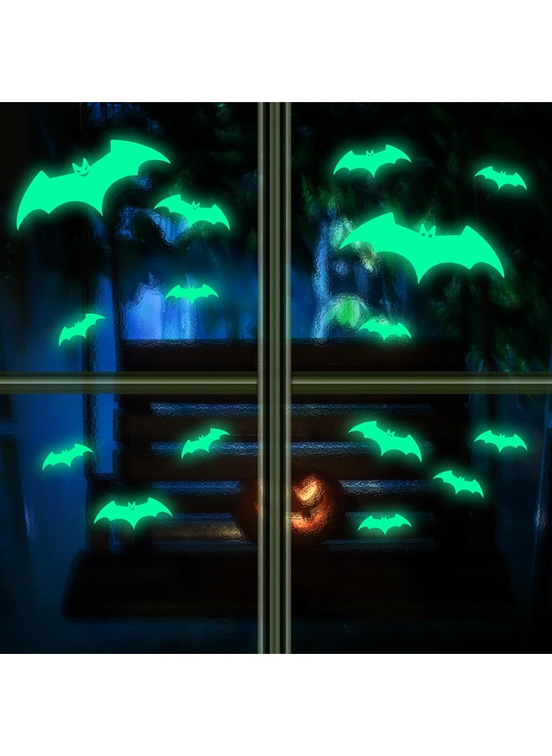 NICEMOVIC NICEMOVIC Glow in The Dark Wall Decor 30pcs Luminous Bat Wall Stickers Halloween Decor for Kids Bedroom  Wall  - Image 2