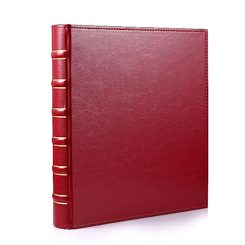 WOT I Deluxe Trading Card Binder 540 Pockets Collectible Card Binder Sleeves Refillable Leather 3 Ring Binder with Double Sided Pockets for Holding Cherished Cards Red - Image 1