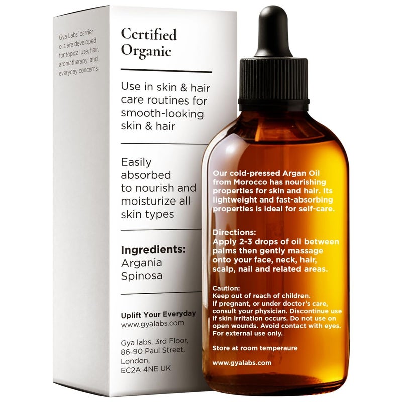 Gya Labs Argan Hair Revival Oil - 3.4 Fl Oz - Non-Greasy Formula for Thickening & Strengthening - Repairs Damaged Hair, Split Ends & Dry Scalp - Image 2