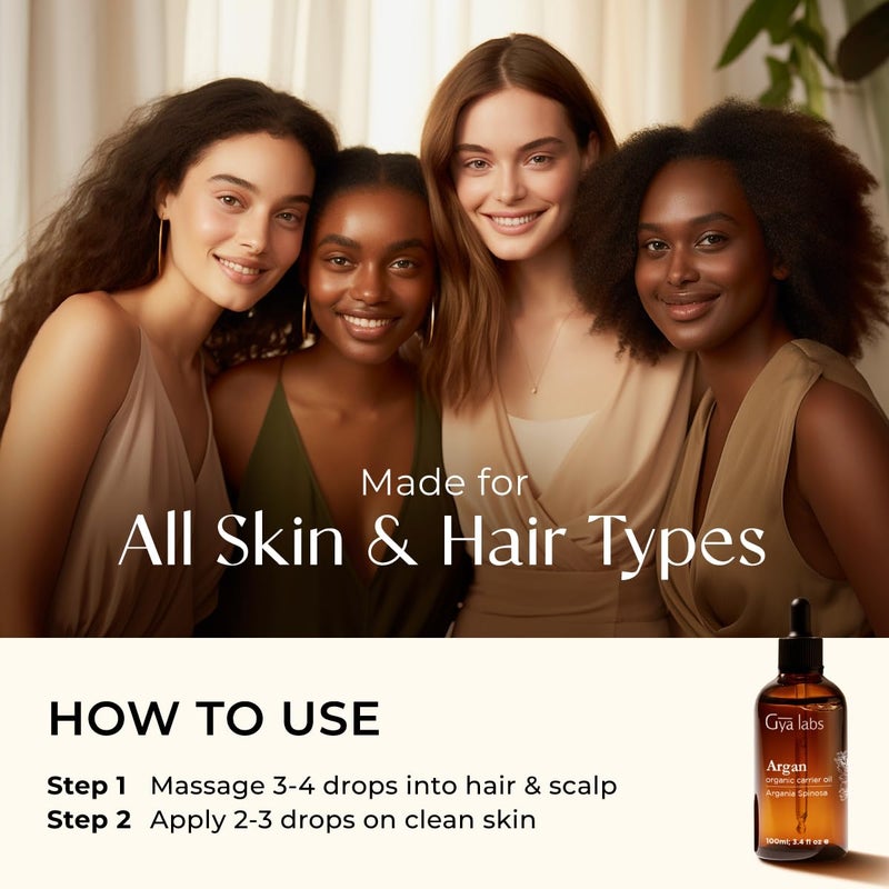 Gya Labs Argan Hair Revival Oil - 3.4 Fl Oz - Non-Greasy Formula for Thickening & Strengthening - Repairs Damaged Hair, Split Ends & Dry Scalp - Image 4