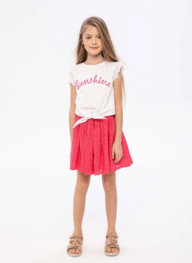 مينوتي Kids Girls Broderie Anglaise Skirt