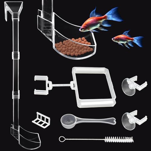 Niuohoy Shrimp Feeder Tube and Dish Set Aquarium Fish Feeder with Feeding Ring and Cleaning Brush Prevent Food Scattering - Image 1