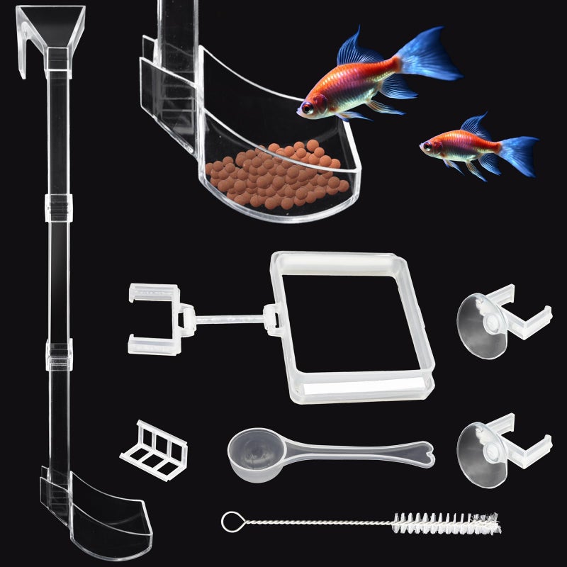 Niuohoy Shrimp Feeder Tube and Dish Set Aquarium Fish Feeder with Feeding Ring and Cleaning Brush Prevent Food Scattering - Image 2