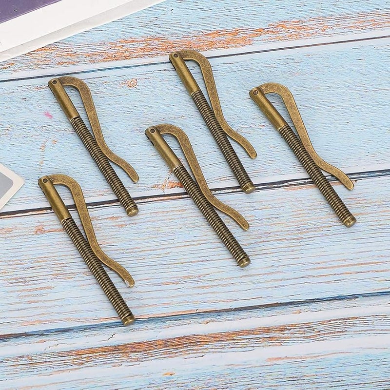 Antique Bronze Steel Cash Holder Spring Design Wallet Clamp 5Pcs - Image 5