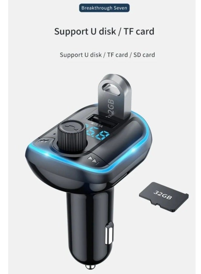 Yesido Yesido Y44 Bluetooth V5.0 FM Transmitter 3.1A Dual USB Car Charger RGB Backlit Light LED Digital Display Wireless Radio Adapter HiFi Music Play Car Kit with Mic Hands Free Calls - Image 2