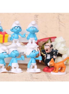Y&D 12-Piece The Smurfs Figurines Model Toys Cake Car Model  - Image 3