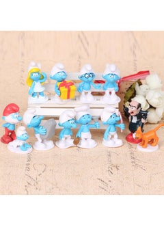 Y&D 12-Piece The Smurfs Figurines Model Toys Cake Car Model  - Image 4