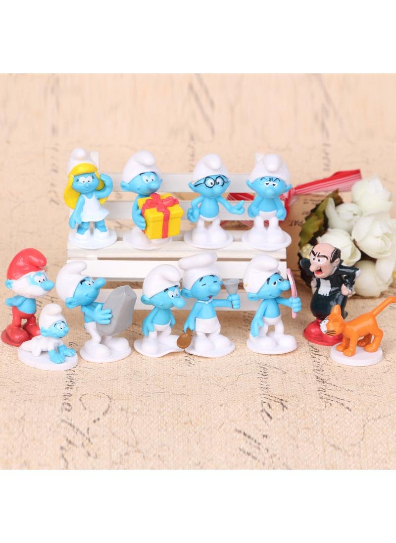 Y&D 12-Piece The Smurfs Figurines Model Toys Cake Car Model  - Image 4
