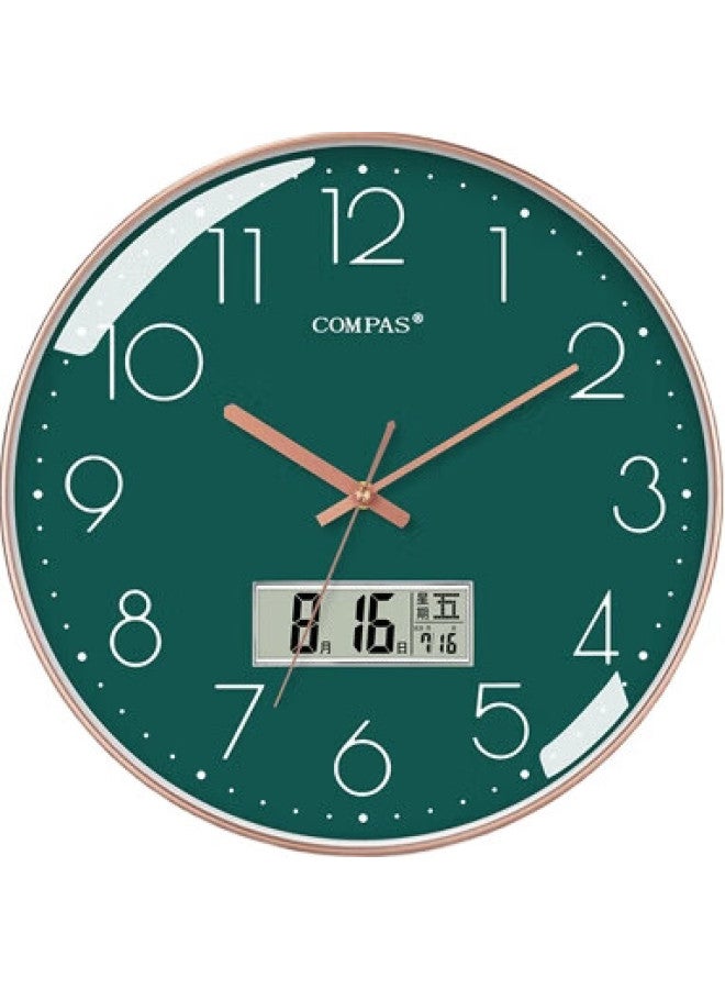 Compas Living Room Clock, Perpetual Calendar Quartz Wall Clock, Calendar Wall Clock, C3219Ay Dark Green, 35Cm - Image 3