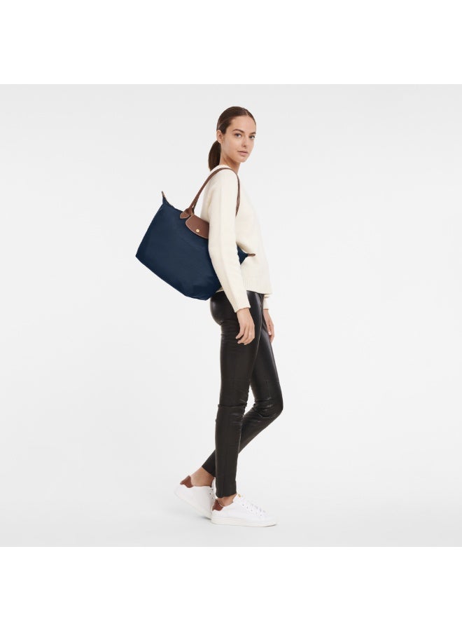 لونج شامب حقيبة يد نسائية كبيرة، حقيبة يد، حقيبة كتف، طراز كلاسيكي كحلي - Image 2