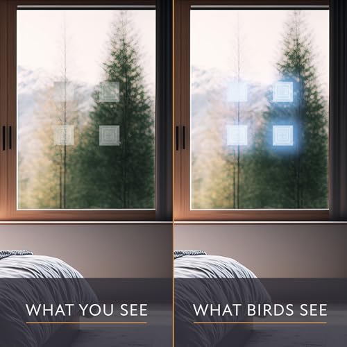 Artscape Etched Bird's Eye View Clear Window Deflector | UV-Reflective Anti-Collision Window Film | Protects Birds from Glass Collision | 4 x 4 inches | Made in The USA - Image 3