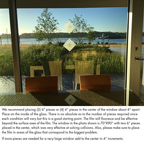 Artscape Etched Bird's Eye View Clear Window Deflector | UV-Reflective Anti-Collision Window Film | Protects Birds from Glass Collision | 4 x 4 inches | Made in The USA - Image 4