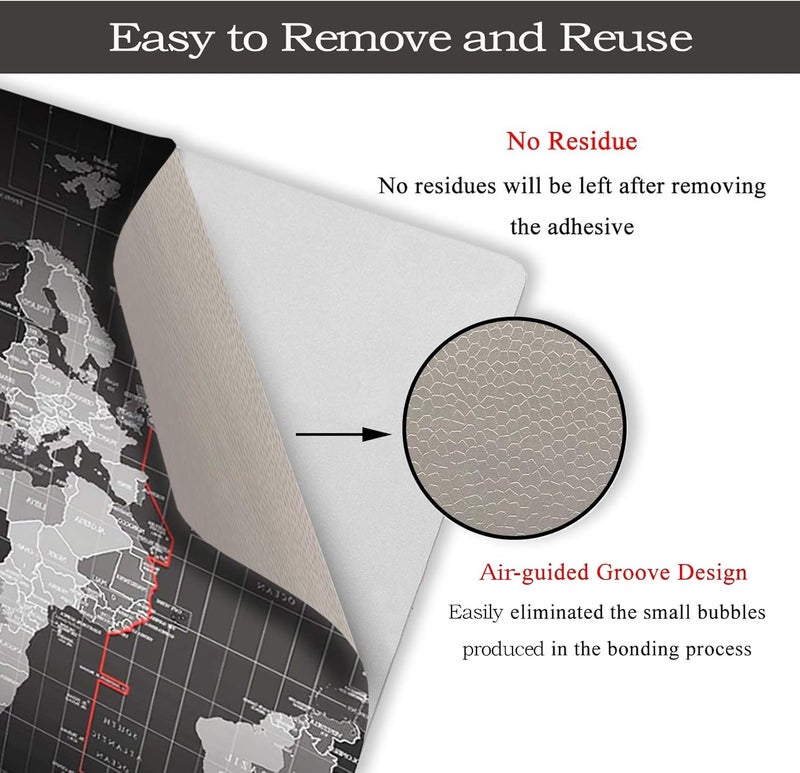 BPA ملصق جلد لابتوب BPA، 12" 13" 13.3" 14" 15" 15.4" 15.6 بوصة، غلاف فني واقي من الفينيل لابتوب، زخرفي مقاوم للماء وقابل للإزالة، خريطة عالمية رائعة - Image 3