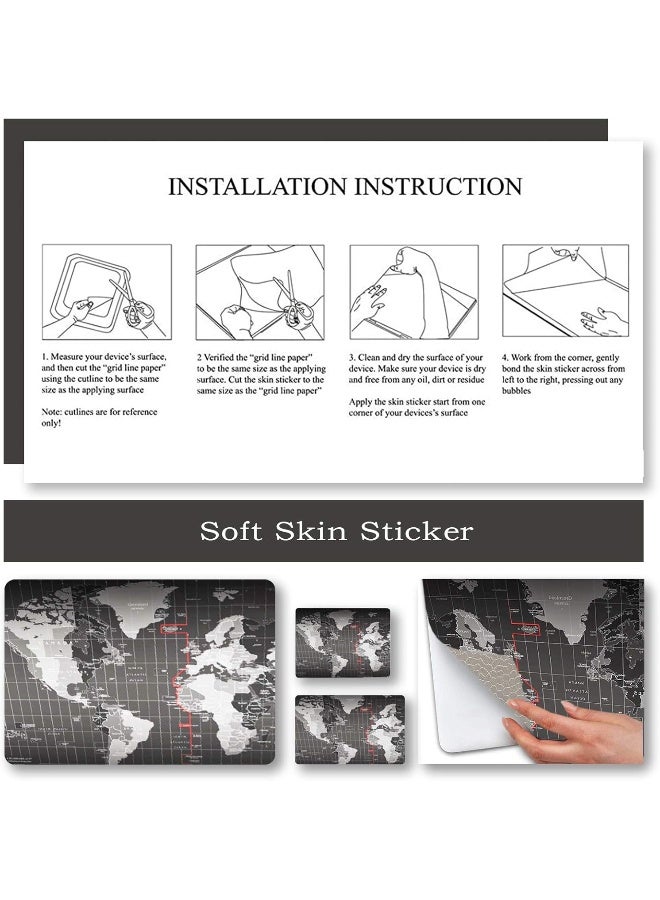 BPA ملصق جلد لابتوب BPA، 12" 13" 13.3" 14" 15" 15.4" 15.6 بوصة، غلاف فني واقي من الفينيل لابتوب، زخرفي مقاوم للماء وقابل للإزالة، خريطة عالمية رائعة - Image 5