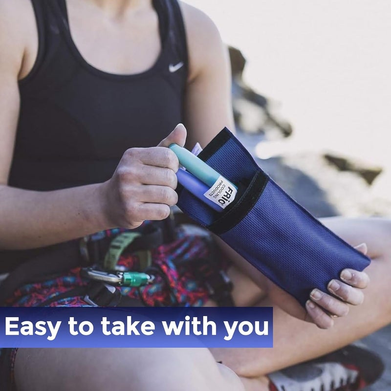 Frio Duo Cooling Wallet - Insulin Cooler Travel Case, No Ice Required, Light & Compact Refrigerated Insulin & Medicine Travel Case, Keep Medicine Cool While Traveling for More Than 45 Hours, Blue - Image 3