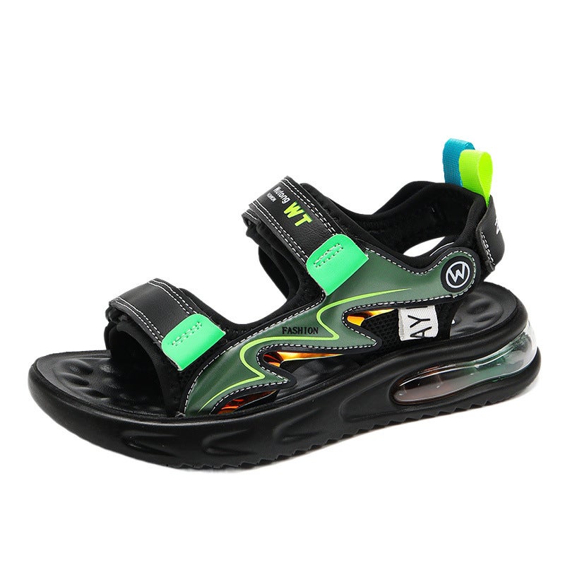New Summer Boys'' Sports Shoes Air Cushion Soft Sole Student Sandals Children''s Beach Shoes Open Toe - Image 3