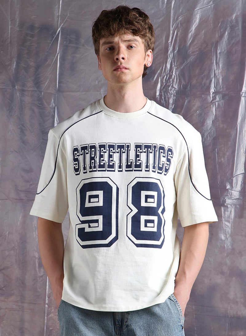 Hubberholme Men Typography Streetletics Printed Round Neck Cotton Relaxed Fit T-shirt - Image 2
