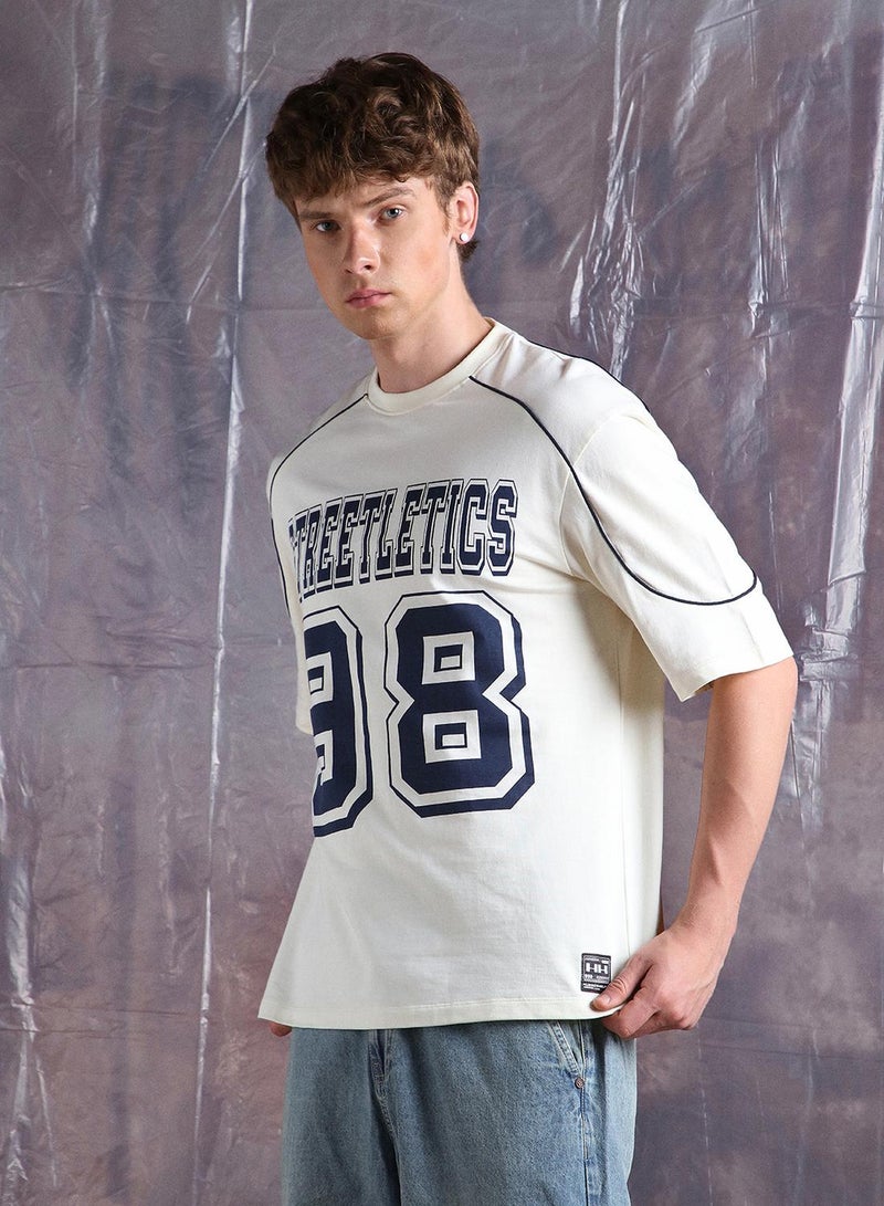 Hubberholme Men Typography Streetletics Printed Round Neck Cotton Relaxed Fit T-shirt - Image 3