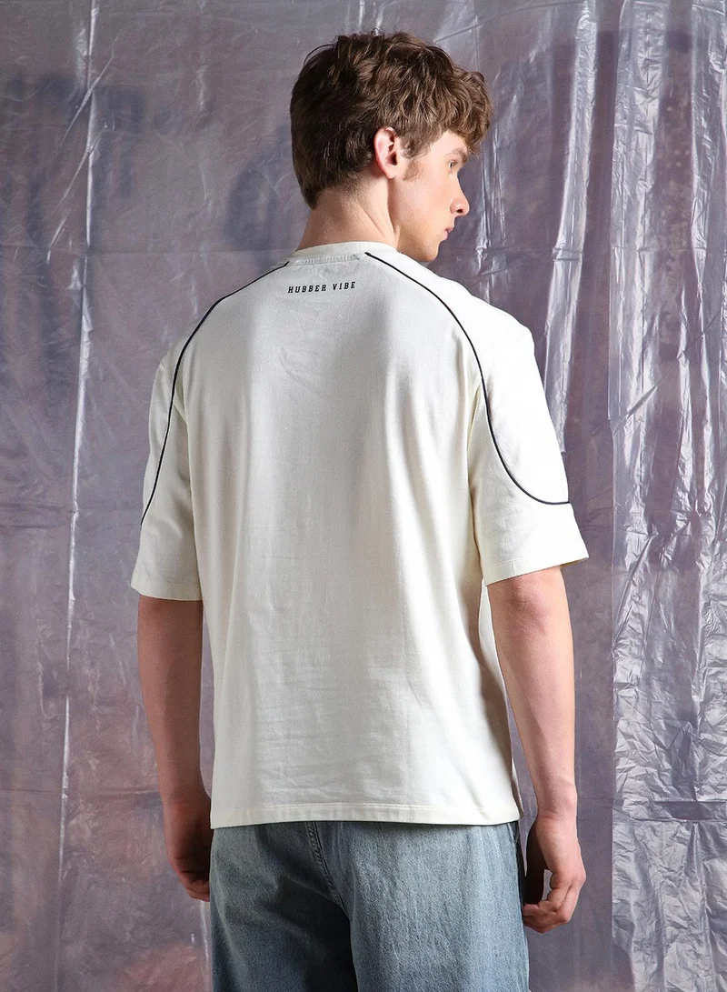 Hubberholme Men Typography Streetletics Printed Round Neck Cotton Relaxed Fit T-shirt