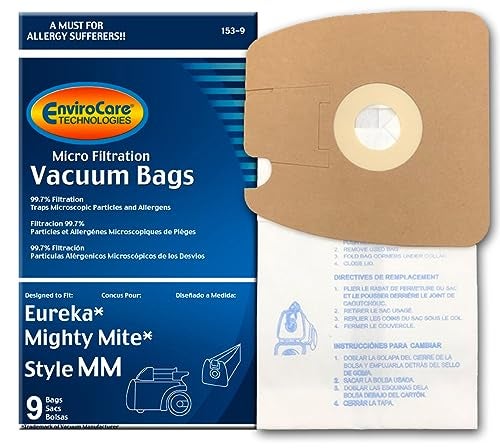 EnviroCare Replacement Micro Filtration Vacuum Bags made to fit Eureka Style MM Eureka Mighty Mite 3670 and 3680 Series Canisters 9 Bags - Image 1