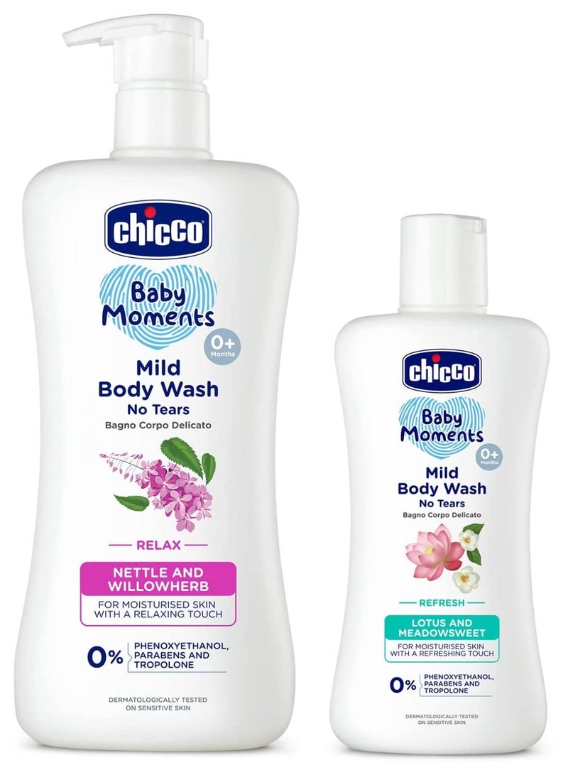 Chicco Mild Bodywash Relax 500 ml with Mild Bodywash Refresh 200 ml - Image 1