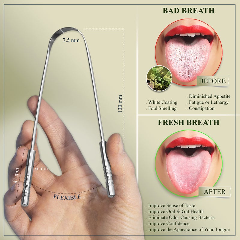 MasterMedi 6 Pack Dental Tools Teeth Cleaning Kit, Plaque Tartar Remover for Teeth and Oral Care for Adults, Kids and Pets, Includes Tongue Scraper, Mirror, Probe, 100% Stainless Steel Dental Kit with Case - Image 4