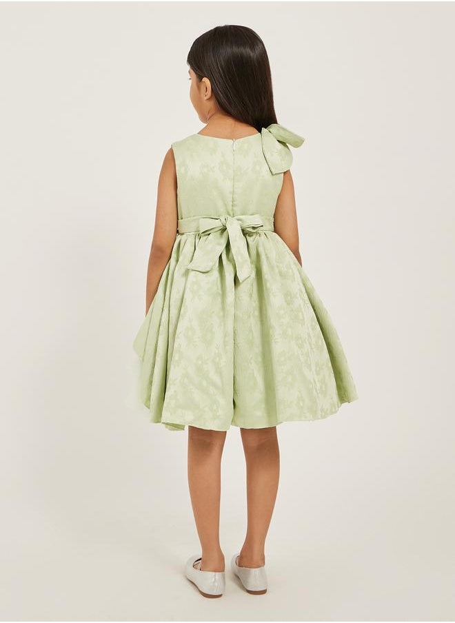 Styli Mesh Hem Layered Sleeveless Dress  - Image 4