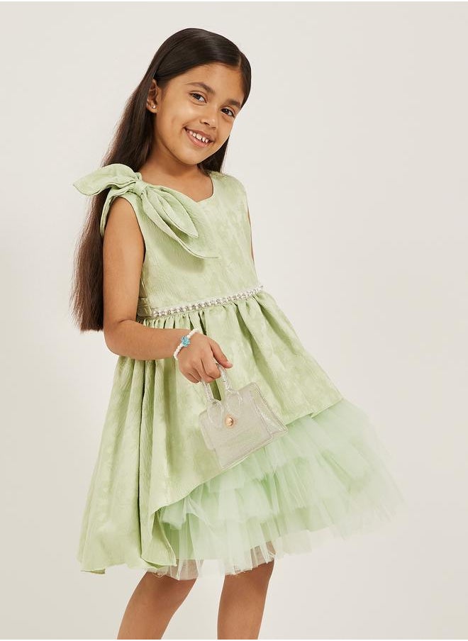Styli Mesh Hem Layered Sleeveless Dress  - Image 2