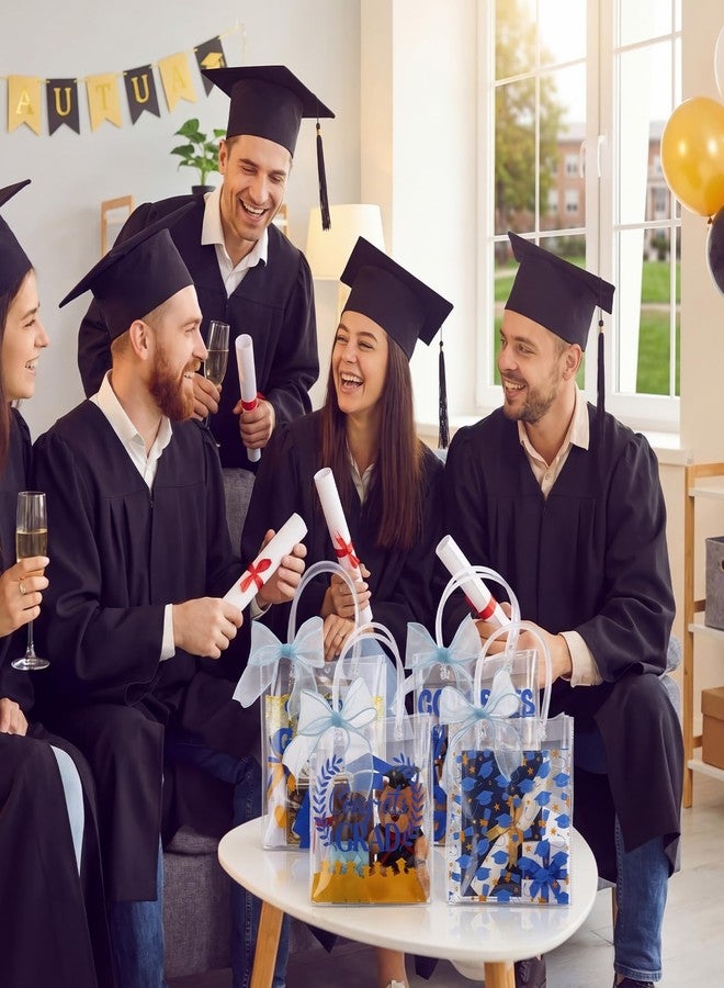 Kolldenn 48 Pcs Graduation Gift Bag Bulk 2026 Congrats Grad Clear Goodies Bags with Handle Reusable Treats Tote Bag for Students High School College Graduates End of School Year Class Party(Blue - Image 5