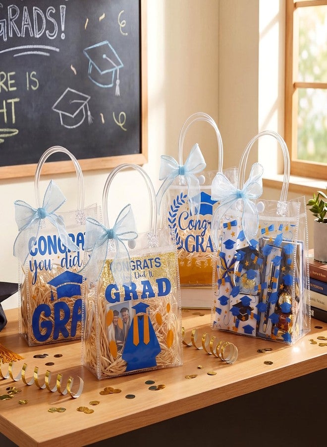 Kolldenn 48 Pcs Graduation Gift Bag Bulk 2026 Congrats Grad Clear Goodies Bags with Handle Reusable Treats Tote Bag for Students High School College Graduates End of School Year Class Party(Blue - Image 4