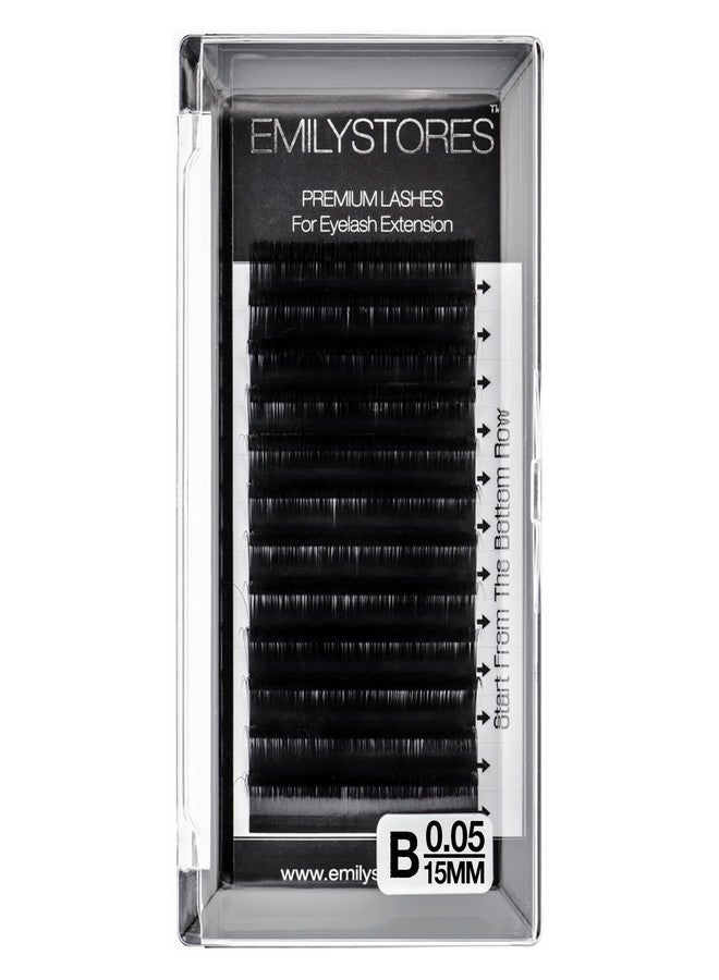 EMILYSTORES Lash Extensions 0.05mm Thickness B Curl 15mm Length Natural Looking Volume Eyelashes For Eyelash Extensions(0.05,B,15mm) - Image 1