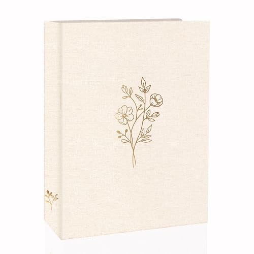 Holoary 5x7 Photo Album 100 Photos 100 Pockets Picture Album Linen Fabric Cover Big Picture Book for Photos Photo Album 5x7 for Family Weddings Travel MemoriesBeige