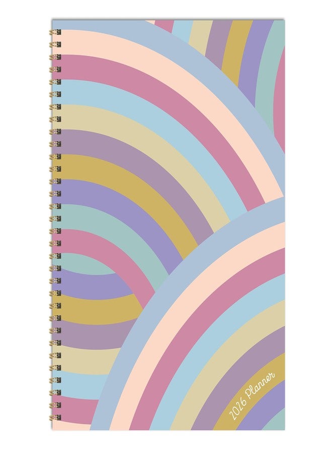 TF Publishing 2026 Almost Rainbow Large Weekly Monthly Planner with 12-Month Calendar Grid, Vertical Weekly Pages, Task and Habit Trackers, and Stickers - Large Planner for School or Work - 9in x 11in - Image 1