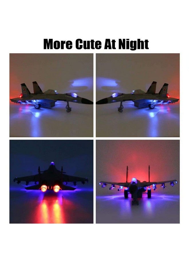 QIAONIUNIU Toy Airplane Model Planes Alloy Pull Back Fighter for Boys with Flashing Lights, Real Jet Sound (Yellow) - Image 5
