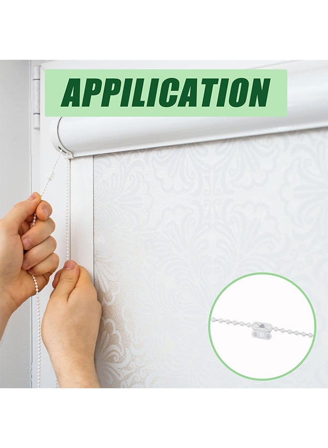 اتش واي حبل ستارة دوارة بطول 10 أمتار مع 10 قطع من موصلات سلسلة ستارة دوارة بلاستيكية للستائر الدوارة والرومانية والعمودية والستائر الفينيسية وتركيبات الستائر الدوارة وقطع غيار الستائر الدوارة وحبل الستائر الدوارة - Image 4