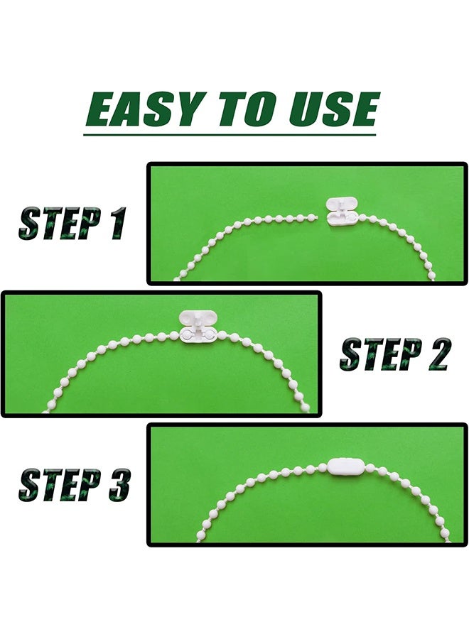 اتش واي حبل ستارة دوارة بطول 10 أمتار مع 10 قطع من موصلات سلسلة ستارة دوارة بلاستيكية للستائر الدوارة والرومانية والعمودية والستائر الفينيسية وتركيبات الستائر الدوارة وقطع غيار الستائر الدوارة وحبل الستائر الدوارة - Image 5