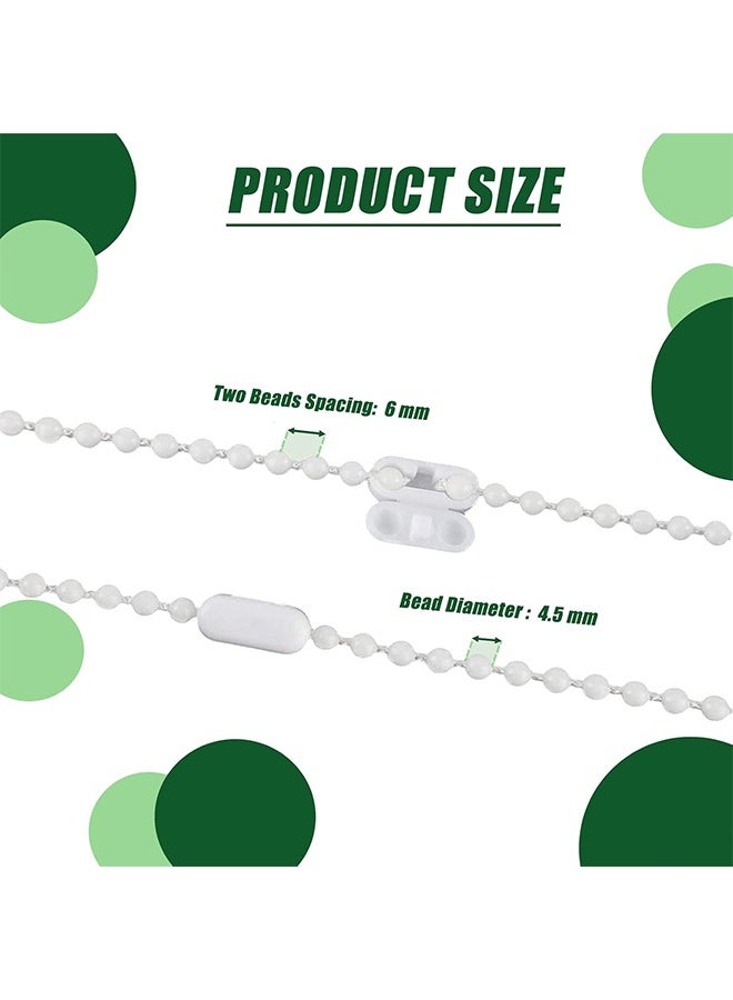 اتش واي حبل ستارة دوارة بطول 10 أمتار مع 10 قطع من موصلات سلسلة ستارة دوارة بلاستيكية للستائر الدوارة والرومانية والعمودية والستائر الفينيسية وتركيبات الستائر الدوارة وقطع غيار الستائر الدوارة وحبل الستائر الدوارة - Image 2