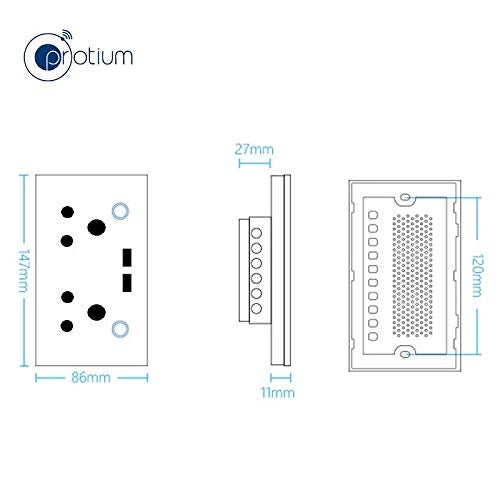Protium Smart Touch Combo Switch, WiFi Switch Compatible with Alexa, Google Home, IFTTT & Smart life App (Dual Socket+ Dual USB, Black) - Image 5